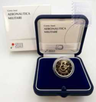   2023 - Confezione Proof in cofanetto e certificato - 2 euro Italia - 100° Ann. Aeronautica Militare