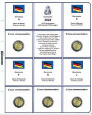 (M) Pagine raccoglitrici 2 euro 2023 x 5 zecche Germania - Carlo Magno