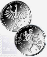  20 € Germania 2023- Ag.925 in capsula - Il felice Hans dei fratelli Grimm