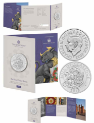  5 £  Le Bestie dei Tudor - Il Toro Nero di Clarence - Confezione Ufficiale  Royal Mint 2023