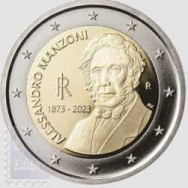 2 euro Italia 2023 - Fior di conio UNC - 150 Anniversario della scomparsa di Alessandro Manzoni 
