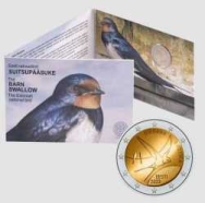 2 euro Estonia  2023 - Coincard Ufficiale BU - Rondine dei granai 