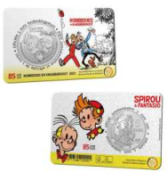  5 € Belgio 2023 RILIEVO - Coincard ufficiale - 85 anni Spirou & Fantasio