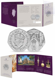  50 Pence - Incoronazione di S.M. Re Carlo III  - Confezione Ufficiale  Royal Mint 2023