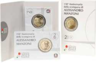 2 euro Italia 2023 - Coincard Ufficiale BU - 150 Anniversario della scomparsa di Alessandro Manzoni 