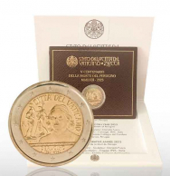  2 euro  Vaticano 2023  -  V Centenario della morte del Perugino -Confezione Ufficiale BU