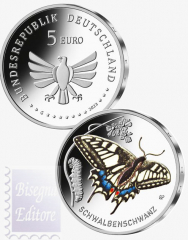 5 €  Germania colore 2023  UNC  in capsula - Il regno degli Insetti : Farfalla