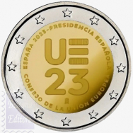 2 euro Spagna  2023 - Fior di conio UNC- Fior di conio UNC - Presidenza Spagna Consiglio UE