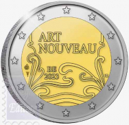 2 euro Belgio 2023 - Fior di conio in capsula BU da coincard -   Art Nouveau - Liberty