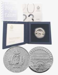 10 € Ag  Proof. San Marino 2023 in cofanetto - 15° Ann. Monte Titano Patrimonio UNESCO