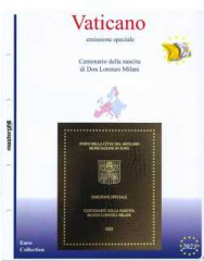 (M) Pagine raccoglitrici Divisionale Vaticano + 5 € Bimetallico - Don Lorenzo Milani