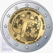 2 euro Portogallo 2023 - Fior di conio UNC - Giornata Mondiale della Gioventu'