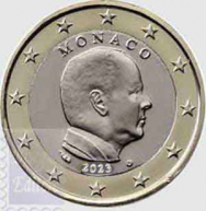 Fior di conio UNC - 1 € Monaco 2023 - Alberto II