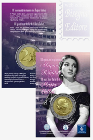 2 euro Grecia 2023 - Fior di conio BU in coincard-  Centenario  nascita  Maria Callas