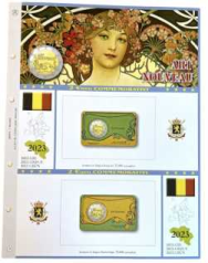 (A) Pagine raccoglitrici 2 € Coincard Belgio 2023 - Art Nouveau (versione doppia) 
