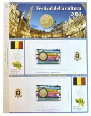 (A) Pagine raccoglitrici 2.5 € Coincard Belgio 2023 - Festival Cultura (doppia)