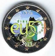 2 euro colorato in capsula - Irlanda 2023 -  50° Ann. Adesione Irlanda alla UE