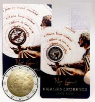 Coincard Ufficiale BU -  2 euro Malta 2023 - 550° Ann. nascita Niccolo' Copernico