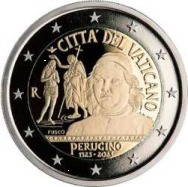 2 euro Vaticano 2023 - in capsula BU -  V Centenario della morte del Perugino 