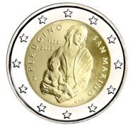 2 euro San Marino 2023 - Fior di conio in capsula BU da coincard - 500° Ann. Morte del Perugino