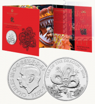 5 £ Oroscopo cinese - Anno del Drago - Confezione Ufficiale Royal Mint 2024