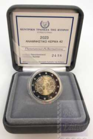 2 euro Cipro 2023 -  Confezione Proof in cofanetto e certificato -  60° anniversario  della Banca Centrale di Cipro 