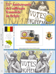 (A) Pagine raccoglitrici 2 € Coincard Belgio 2023 - Suffragio femminile (versione singola)