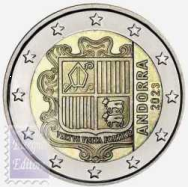 Fior di conio UNC - NON COMMEMORATIVO - 2 € Andorra 2023 - Stemma Nazionale