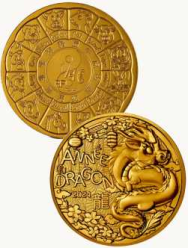 1/4 € Bronzital Francia 2024 - Anno del Drago