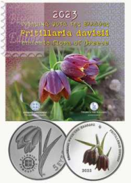 5 € Ag.colorato Proof Grecia 2023 in blister -   FRITILLARIA DAVISII