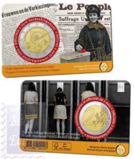 2 euro Belgio 2023 -Coincard Ufficiale BU - (Versione Olandese) - 75 anni Suffragio Femminile