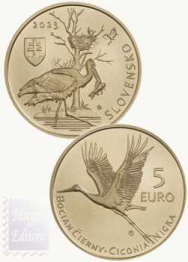 5 € Slovacchia 2023 - Flora Fauna in Slovacchia - Cicogna Nera