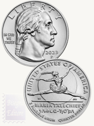 Donne USA 2023 - 1/4 $  Maria Tallchief - Set 3 monete zecca D+P+S