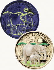  5 € Proof Italia 2023 -  Serie Animali in via di estinzione - Elefante africano 