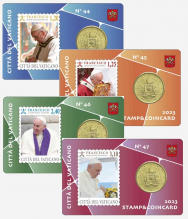 Stamp&Coincard N° 44/45/46/47  Vaticano 2023