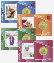 Stamp&Coincard N° 44/45/46/47  Vaticano 2023