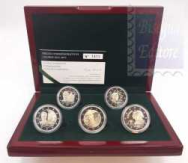 2 euro X 5 diff. Lussemburgo 2022 e 2023 -  Confezione Proof in cofanetto e certificato