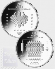 20 € Germania 2023 - Ag.925 in capsula - 400 anni della prima calcolatrice