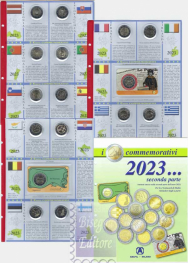 Collezione completa con pagine raccoglitrici 2 euro commemorativi 2023 - Seconda parte ( 16 monete ESCLUSA MALTA)