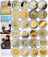 Collezione Completa BASIC  - 2 Euro Commemorativi 2023 (29 monete compresa una coincard di Francia colore casuale e le 2 coincard Malta)