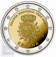 2 euro Spagna 2024 - Fior di conio UNC -  200° Ann.  Polizia Nazionale.