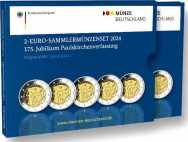 2 euro Germania 2024 -  Coincard  Ufficiale  Proof FS x 5 Zecche A-D-F-G-J > 175° Ann. Costituzione di Francoforte 
