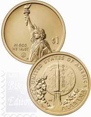 Innovatori USA 2024 - 1 $ - Alabama - SATURN V MISSIONE APOLLO - set 2 monete D+P