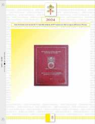 (A) Pagine raccoglitrici Divisionale Vaticano + 5 € Bimetallico 2024 - Francesco Petrarca