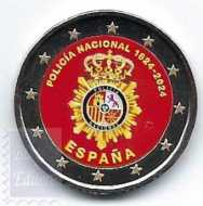 2 euro colorato in capsula Spagna 2024 - 200 Ann. Polizia Nazionale