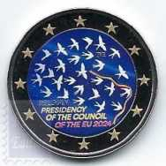 2 euro colorati in capsula Belgio 2024 - Presidenza UE