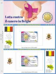 (Pagine raccoglitrici 2 euro Belgio Coincard 2024 - Lotta Cancro (versione doppia) 
