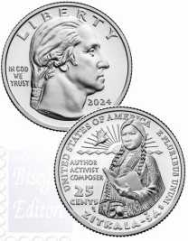 Donne USA 2024 - 1/4 $ -  Zitkala-Šar - Set 2 monete zecca D+P