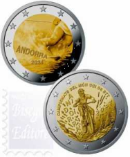 2 x 2 euro Andorra 2024 BU  -  Sci + Mountain Bike 