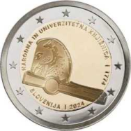 2 euro Slovenia 2024 - 250° ann. della Biblioteca nazionale